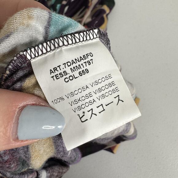 M Missoni Dress Womens Medium Purple Floral Abstract Ruched Faux Wrap Cocktail - Picture 15 of 16